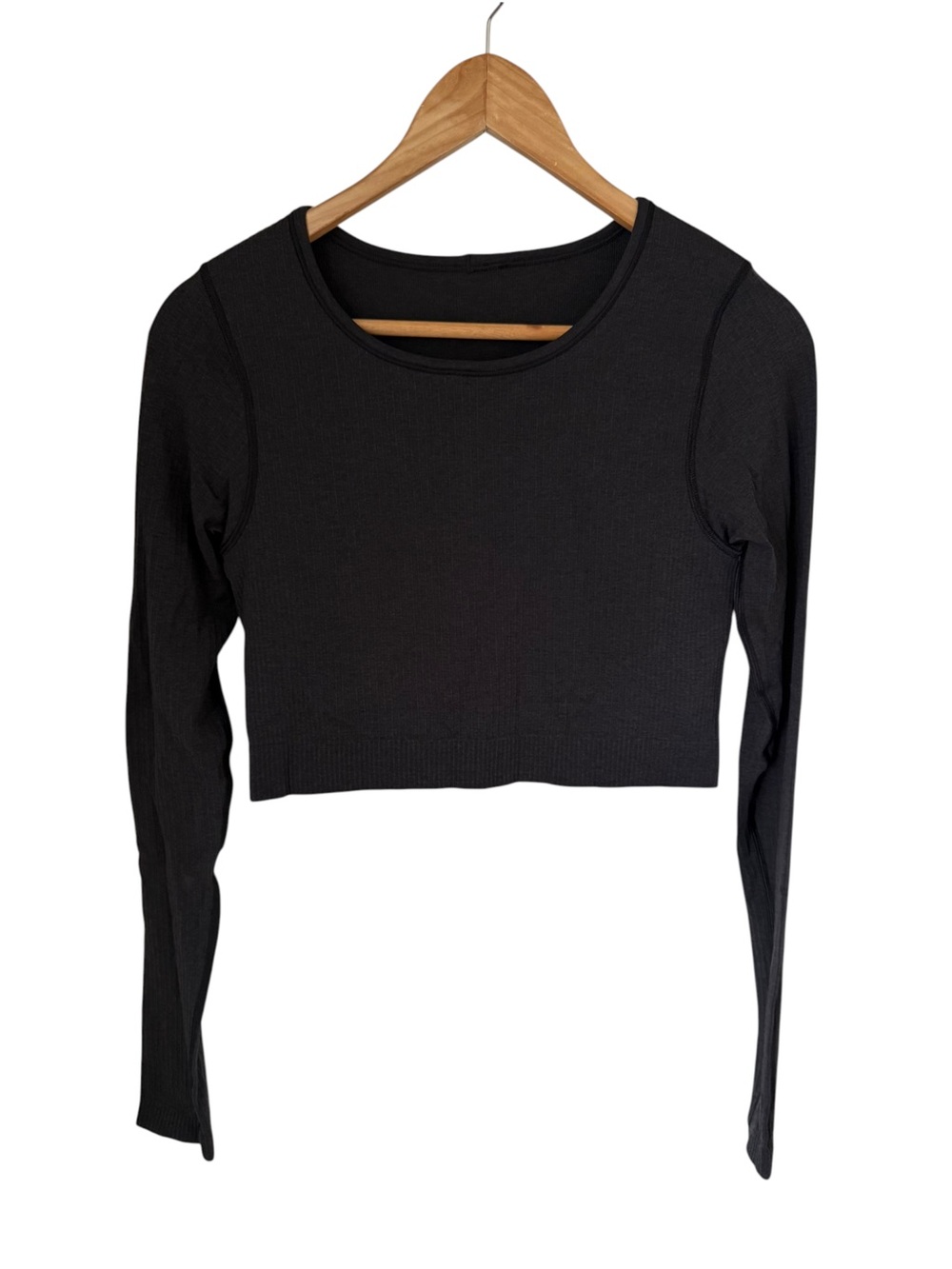 lululemon athletica Black Long Sleeve Cropped Top